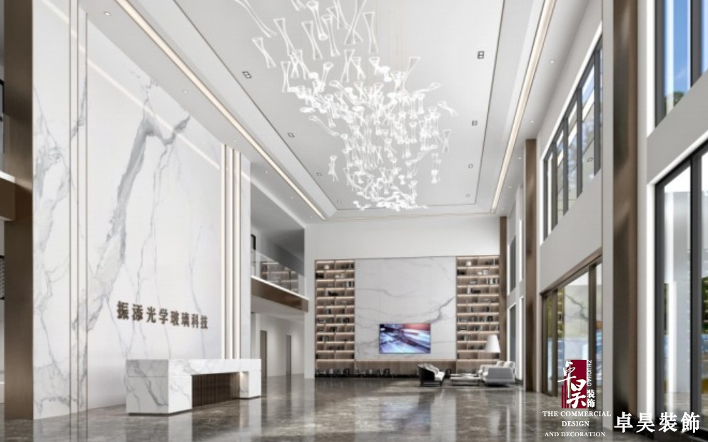 長沙辦公空間裝修公司振添光學｜玻璃高科技企業辦公室裝案例效果圖